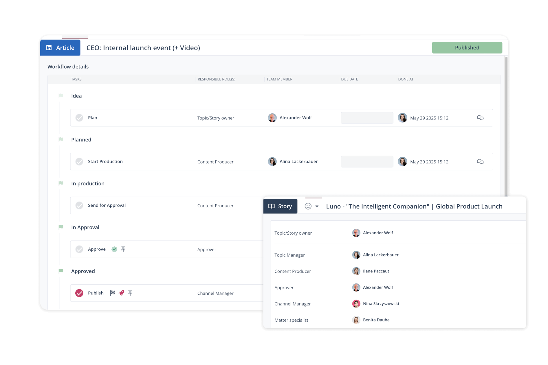 Scompler Worflows und Freigaben